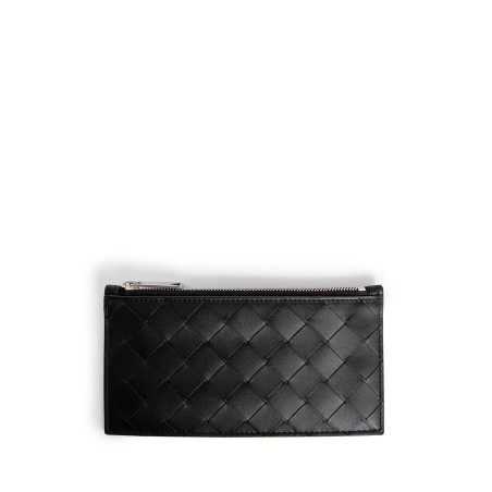 intrecciato long zippered card case