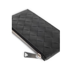 intrecciato long zippered card case