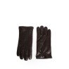 intrecciato leather gloves