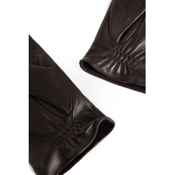 intrecciato leather gloves