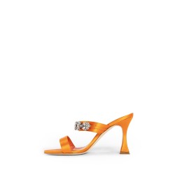 persan satin jewel strap mules