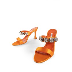 persan satin jewel strap mules