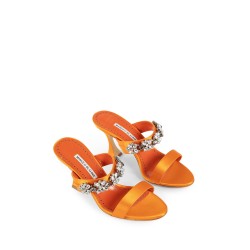 persan satin jewel strap mules