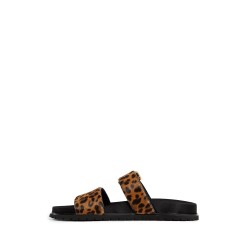 printed leather slides