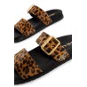 printed leather slides