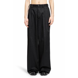 cotton nylon wide leg trousers