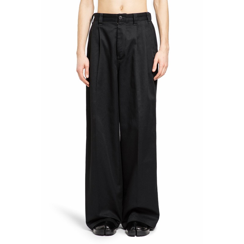 cotton nylon wide leg trousers