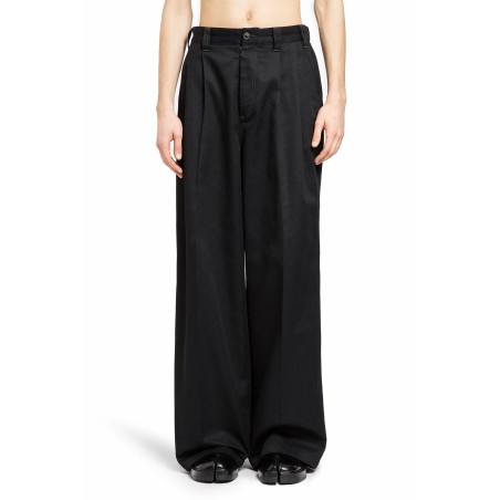 cotton nylon wide leg trousers