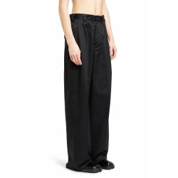 cotton nylon wide leg trousers