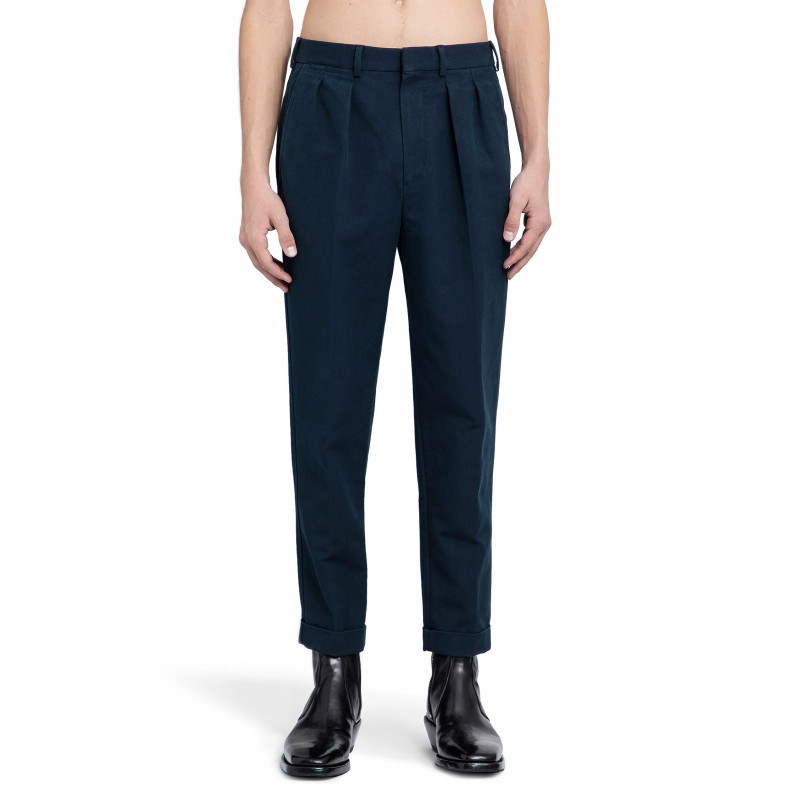 double cotton satin semi sartorial pants