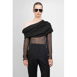 draped top in silk muslin