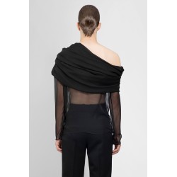 draped top in silk muslin