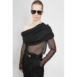 draped top in silk muslin