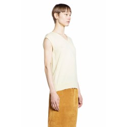 sleeveless v-neck sweater in fluid cashmere