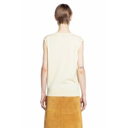 sleeveless v-neck sweater in fluid cashmere