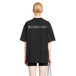 rhinestone balenciaga back medium fit t-shirt