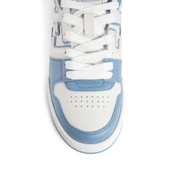 match leather low-top sneakers