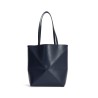 medium puzzle fold tote in shiny calfskin