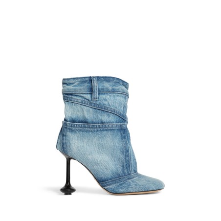 toy ankle boots in washed denim