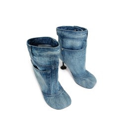 toy ankle boots in washed denim