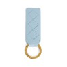 intrecciato calfskin leather tab key ring