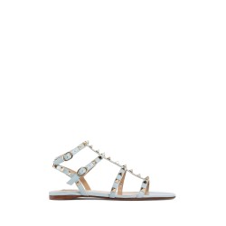 rockstud flat calfskin sandals