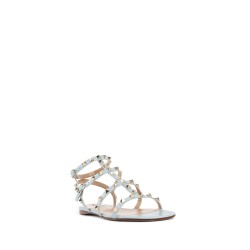 rockstud flat calfskin sandals