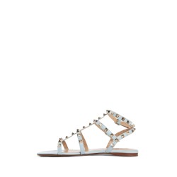 rockstud flat calfskin sandals