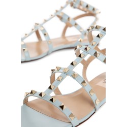 rockstud flat calfskin sandals