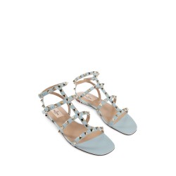 rockstud flat calfskin sandals