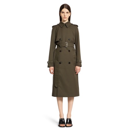 long cotton blend trench coat