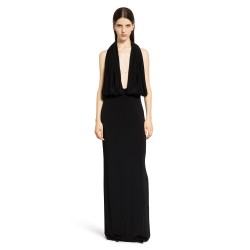 plunge halter jersey gown