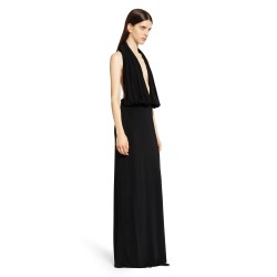 plunge halter jersey gown