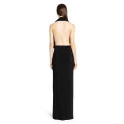 plunge halter jersey gown