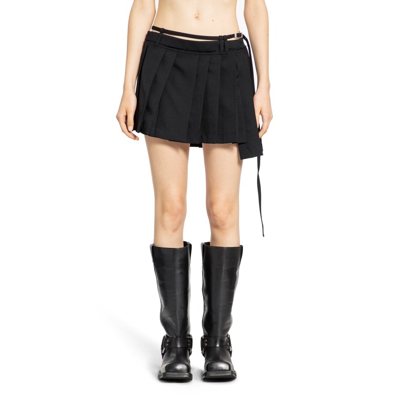 asymmetric pleated mini skirt