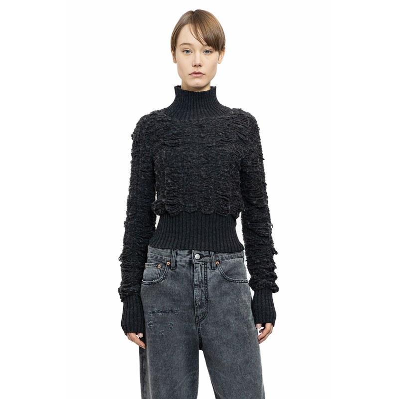 textured turtleneck sweater