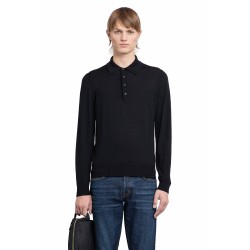 fine gauge merino long sleeve knit polo