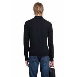 fine gauge merino long sleeve knit polo