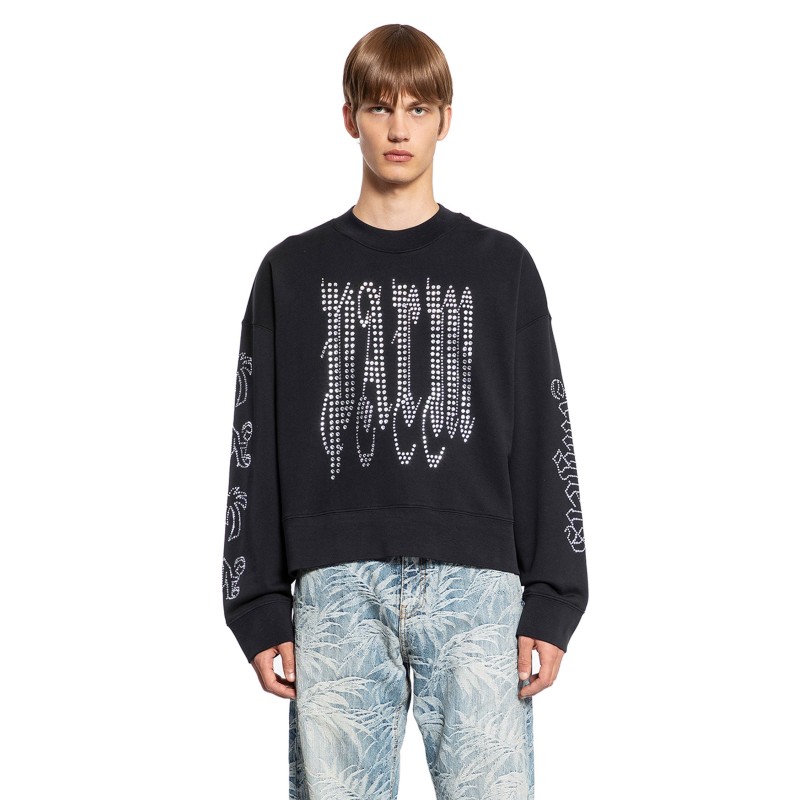 studded gothic palm sweatshirt