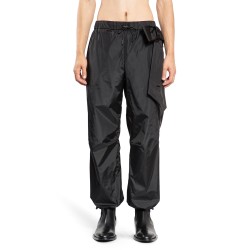 gathered ankle track trousers with bow