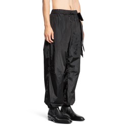 gathered ankle track trousers with bow