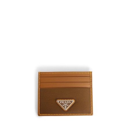 re-nylon and garined leather card holder