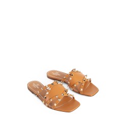 leather rockstud sandals