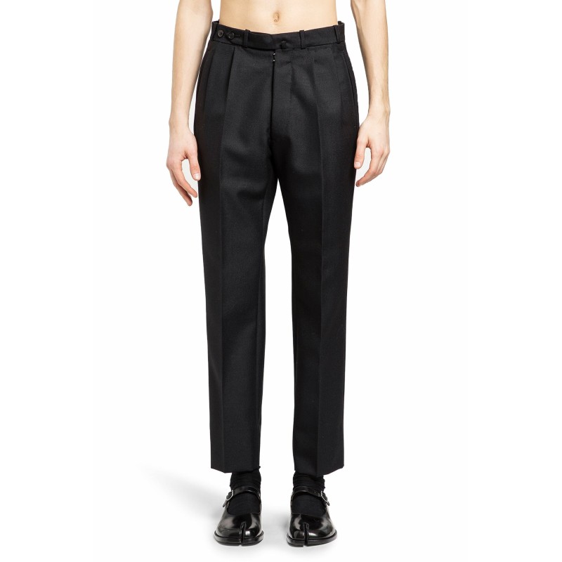 wool mohair tapered trousers