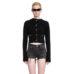 cropped lurex cardigan