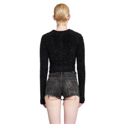 cropped lurex cardigan