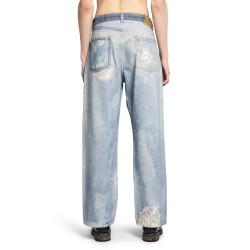 digtal denim print third cut jeans