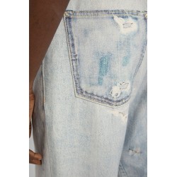 digtal denim print third cut jeans