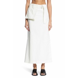 technical cotton long wrap skirt