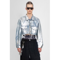 foiled cropped denim jacket